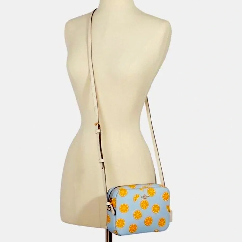 New Coach  Mini Camera Bag With Orange Print - Picture 2 of 10